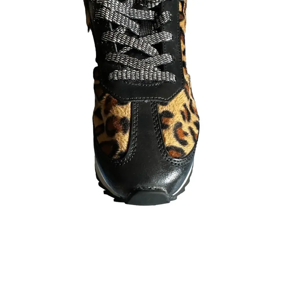 W6YZ Just Say Wizz Leopard Print Platform Running/Leisure Sneakers - RARE DESIGN